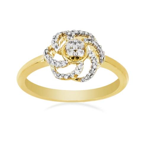 BUY NATURAL WHITE DIAMOND GEMSTONE 14K GOLD CLASSIC RING